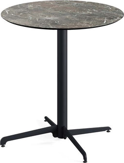 X Cross Terrastafel Zwart Frame + Galaxy Marble HPL 70 cm - Essentials 110031570 - Horeca & Professioneel