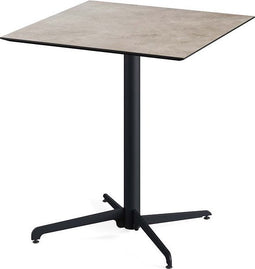 X Cross Terrastafel Zwart Frame + Moonstone HPL 70x70 cm - Essentials 110031377 - Horeca & Professioneel