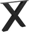 X tafelpoot eettafel metaal 8x8 cm Set - Zwart