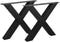 X tafelpoot eettafel metaal 8x8 cm Set - Zwart