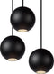 Atmooz - Hanglamp Balls - zwart - Industrieel - Woonkamer / Slaapkamer / Eetkamer - Plafondlamp - Hoogte 200cm - Metaal