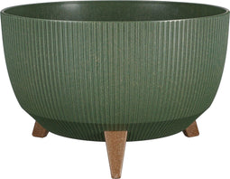 Mica Decorations Doppio - Bloempot op poten - H21 x Ø40 cm - Lichtgewicht - Groen