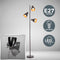 B.K.Licht - Vloerlamp - 3 lichts draaibaar - zwart-goud - h.: 166cm