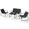 Jusky Set Tuinterrasmeubelen – Bank, 2 Fauteuils, Tafel