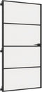 vidaXL - Binnendeur - smal - 102,5x201,5 - cm - gehard - glas - en - aluminium - zwart