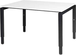 Verstelbaar Bureau - Domino 120x90 wit - zwart frame