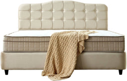 Dreamhouse Marrakech Opberg Boxspring Bed - 180x200 - VELVET BEIGE - Met veel Opbergruimte en Inclusief Hoofdbord.