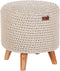 MARDAN - Voetenbank - Beige - 40 x 40 x 40 cm - Katoen