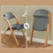 SoBuy FST92-SG - Bureaustoel - Houten Klapstoel met Zitkussen - Donkergrijs 47.5x77x59 cm