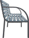 vidaXL - Tuinbank - 225 - cm - massief - vurenhout - en - gepoedercoat - staal - grijs