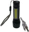 Hofftech Tactical zaklamp - zoomfunctie - LED COB - oplaadbaar - 10 cm - zwart