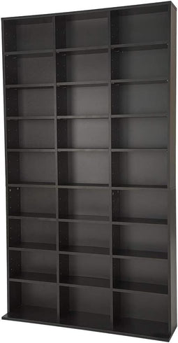 Tectake Kastenwand - CD-rek - Opslag voor 820 cd's - Zwart 180 x 102 x 23,5 cm