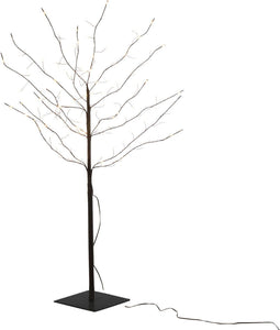 J-Line decoratie boom Kaal - metaal - zwart - LED lichtjes