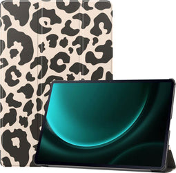 imoshion Tablet Hoes - Geschikt voor Samsung Galaxy Tab S9 11.0 inch Plus / Galaxy Tab S9 11.0 inch FE Plus / Galaxy Tab S10 Plus - Design Trifold Bookcase - Leopard