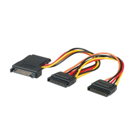 Roline 11.03.1041 - SATA voeding splitter - 3x SATA (m/v) - Zwart