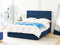 VERNOYES - Tweepersoonsbed - Blauw - 140 x 200 cm - Fluweel