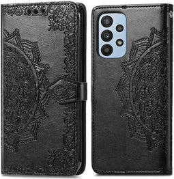 imoshion Hoesje Geschikt voor Samsung Galaxy A23 (5G) Hoesje Met Pasjeshouder - imoshion Mandala Bookcase - Zwart