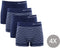 Milanoro - Naadloze boxershorts - Set van 4 - Zwart / Zwart gestreept - L