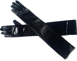 Zwartlook Leren Overknee Kousen Hold-Up Kousen Kniekousen en Lange Lederlook Handschoenen voor Dames