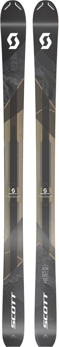 Scott Pure Pro 109Ti - Freeride ski's - Lichtgewicht constructie - Zwart/bruin - 182 cm