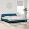 vidaXL - Bedframe - met - hoofdeinde - fluweel - blauw - 200x200 - cm