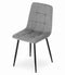 Set van 4 Eetkamerstoelen KARA Lichtgrijs – Velvet Bekleding, Ergonomisch Design, Zwarte Metalen Poten, Comfortabele Zitting, Max. 120 kg
