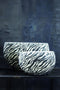 PTMD Sebra Ovale Bloempot - 28 x 15 x 15 cm - Keramiek - Wit