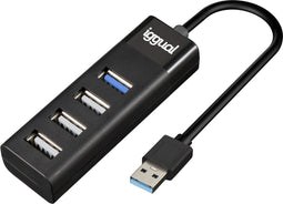 4-Port USB Hub iggual IGG317686 Black