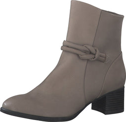 MARCO TOZZI 2/25305 - Dames Enkellaars - Nubuckleer met FEEL ME voetbed - Taupe (2023)