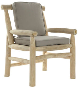 Tuinstoel DKD Home Decor Natuurlijk Lichtgrijs Teakboom 65 x 80 x 92 cm