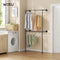 Woltu Open Wandkast Industrieel Zwart - Wandgemonteerde Kledingrek met 2 Stangen 102,5 x 187 x 36,5