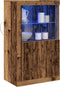 vidaXL - Dressoir - met - LED - Verlichting - Oud - Hout - 60,5x37x100 - cm