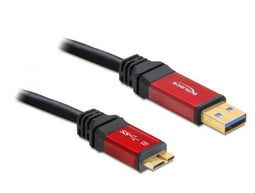 Delock USB 3.0-A naar micro-B kabel - Male/male - 1 m - Zwart