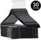 Infinity Goods 30 Houten Kledinghangers - Kleerhanger - Inkeping en Broeklat - Zwart