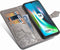 Hoesje Met Pasjeshouder Geschikt voor Motorola Moto G9 Play / Moto E7 Plus - Mandala Bookcase - Grijs