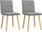 vidaXL - Eetkamerstoelen - 2 - st - stof - lichtgrijs