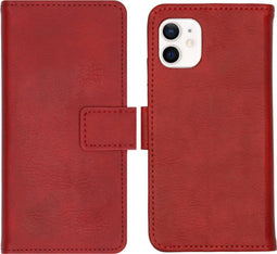 iMoshion Hoesje Geschikt voor iPhone 12 Mini Hoesje Met Pasjeshouder - iMoshion Luxe Bookcase - Rood