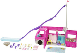 Barbie - Droomcamper 3-in-1 - Speelset met glijbaan en 60 accessoires - Nieuwe DroomCamper