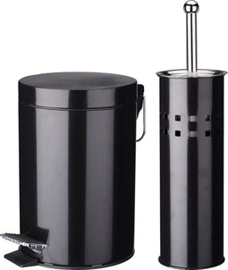 Pedaalemmer 3 liter met bijpassende toiletborstel - RVS - wc / toilet set