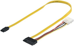 M-Cab 7000905 - SATA naar SATA data- en Molex voedingskabel - 6 Gbit/s - Geel Multi-color Rood Zwart