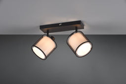TRIO - LED Plafondspot - 2-lichts E14 - Rechthoek - Zwart Aluminium