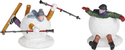 Luville - People in snow 2 stuks - l11xb9xh7cm - Kersthuisjes & Kerstdorpen