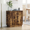 vidaXL - Dressoir - met - LED, - Gerookt - Eiken, - 71x34,5x75 - cm, - Geengineerd - Hout