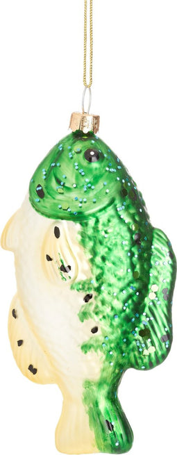 Groen-witte vis kerstbal - Sass & Belle
