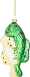 Groen-witte vis kerstbal - Sass & Belle