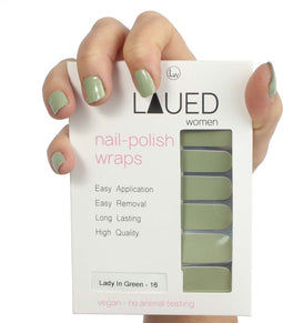 LAUED Nagelstickers - Nail Wraps - 16 Extreem Dunne Nagellak Stickers - Manicure Nail Art Folie - Lady In Green