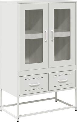 vidaXL - Hoge - kast - 68x39x111,5 - cm - staal - wit