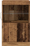 vidaXL - Dressoir - met - LED-verlichting - Oud - Hout - 41x37x67 - cm