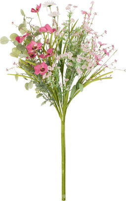 J-Line boeket Mix Bloemen - kunststof - roze