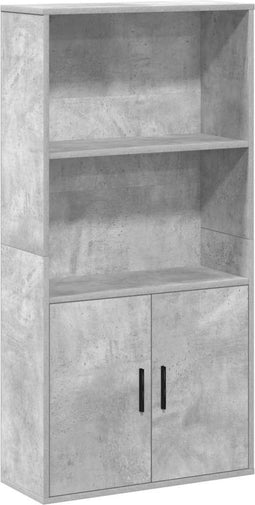 vidaXL - Boekenkast - 60x24x120 - cm - bewerkt - hout - betongrijs